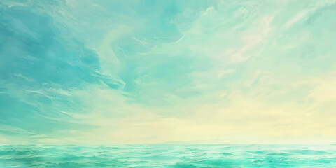 Obraz premium Subtle gradient from sky blue to seafoam green, creating a refreshing and serene background, suitable for summer products or aquatic-themed items