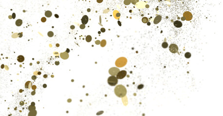 confetti png. Gold confetti falls from the sky.