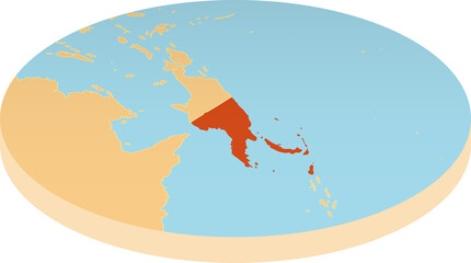 Obraz premium Papua New Guinea oval map