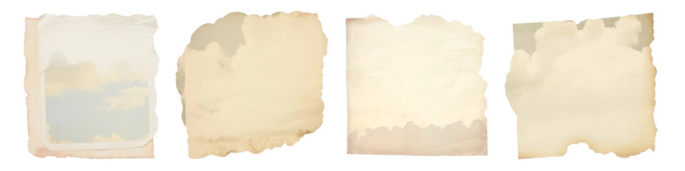 Obraz premium Vintage ripped paper png cut out element set