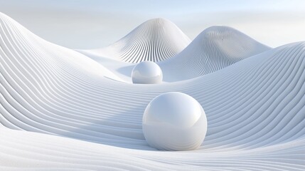 A white balls on a corrugated soft texture.