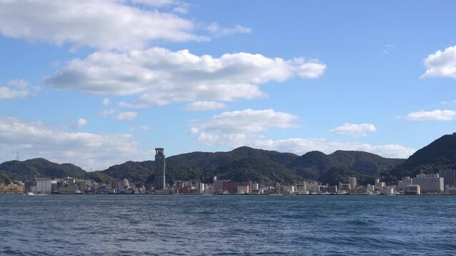 Shimonoseki Kanmon Straits and Kitakyushu Moji town in Yamaguchi, Japan