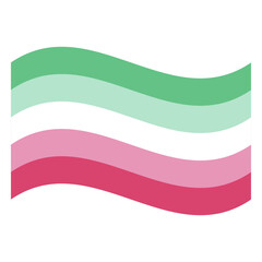 Wavy Abrosexual Pride Flag Isolated in White
