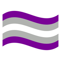 Wavy Graysexual Pride Flag Isolated in White