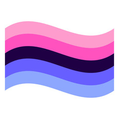 Wavy Omnisexual Pride Flag Isolated in White
