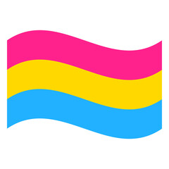 Wavy Pansexual Pride Flag Isolated in White