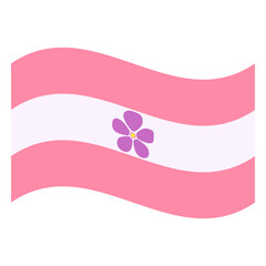 Wavy Sapphic Pride Flag Isolated in White
