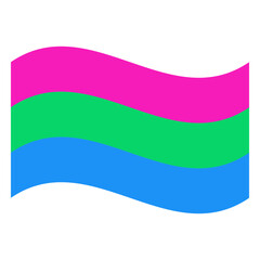 Wavy Polysexual Pride Flag Isolated in White