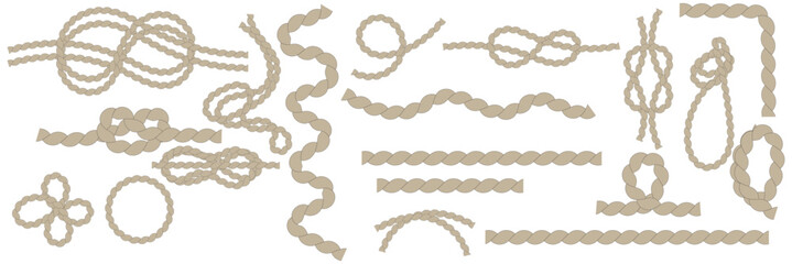 The rope icon. Black silhouette of a bundle of rope or twine. Vector illustration isolated on a white background for design and web.