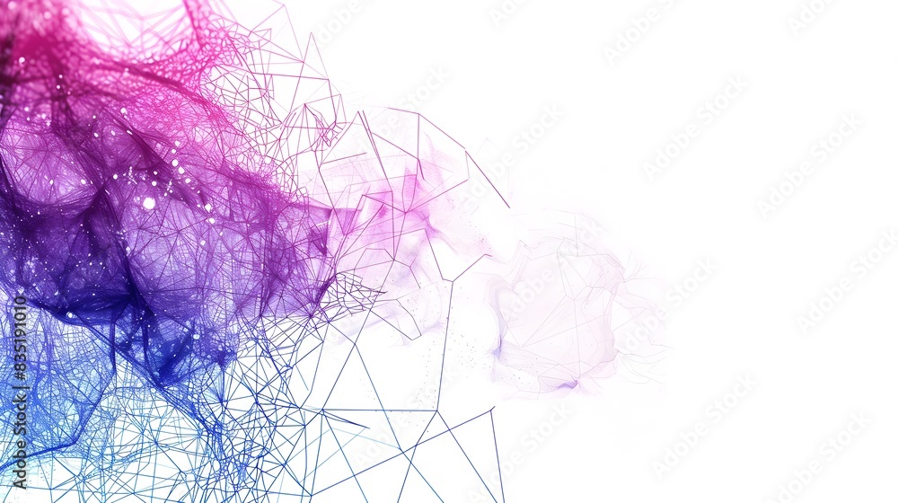 Aufkleber interconnected digital grid: a futuristic 3d pattern of glowing lines and nodes on a deep blue