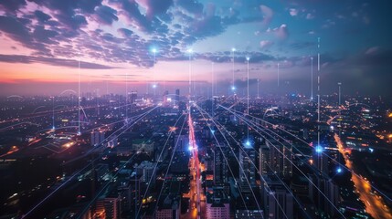 Fototapeta premium 5g connection on countryside