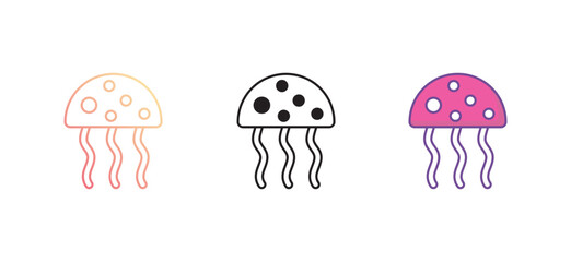 Jellyfish icon design with white background stock illustration