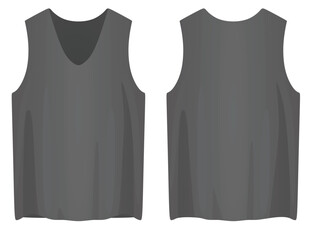 Male sleeveless t shirt. vector