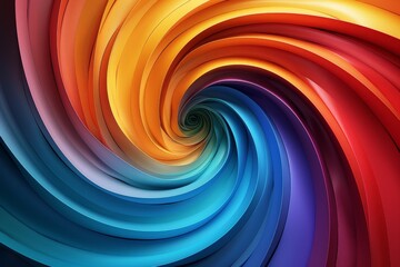 This image features a mesmerizing spiral design with a gradient of vibrant colors from warm to cool tones, creating a dynamic and vivid appearance
