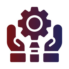 support flat gradient icon