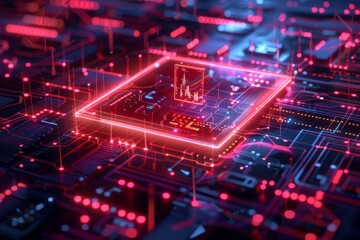 Fototapeta premium Cyber Security Data Transfer illustration created with Generative AI