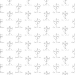 God is love icon seamless pattern on white