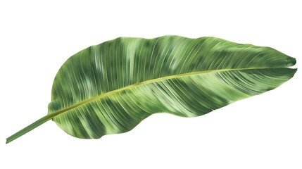 Obraz premium Vibrant Green Banana Leaf: Perfect for Tropical Aesthetics and Eco-Friendly Concepts