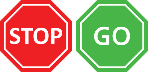 stop and go sign vector illustration