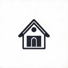 house icon illustration. logo. artchitecture. minimalist. design. reference. art. idea. symbol. apps. content creator. poster. mini. flat. windows. doors. roof. front. residence. renovation. home.