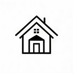 Obraz premium house icon illustration. logo. artchitecture. minimalist. design. reference. art. idea. symbol. apps. content creator. poster. mini. flat. windows. doors. roof. front. residence. renovation. home.