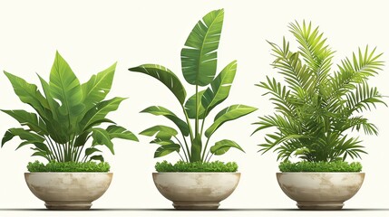 ZZ Plant in beautiful pot, indoor, isolated, white background, no shadow, no logo