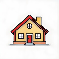 house icon illustration. logo. artchitecture. minimalist. design. reference. art. idea. symbol. apps. content creator. poster. mini. flat. windows. doors. roof. front. residence. renovation. home.