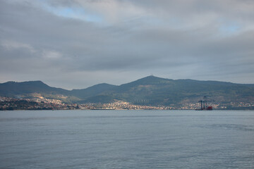 Views of Moaña and Domayo from Bouzas in Vigo, Pontevedra, Spain