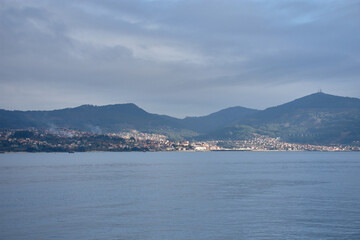 Views of Moaña and Domayo from Bouzas in Vigo, Pontevedra, Spain