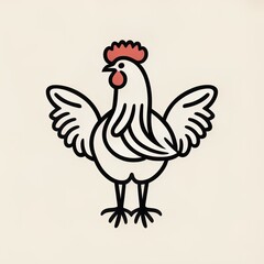 Fototapeta premium chicken vector illustration. logo. icon. symbol. art. design. content. promotion. animal. rooster. 