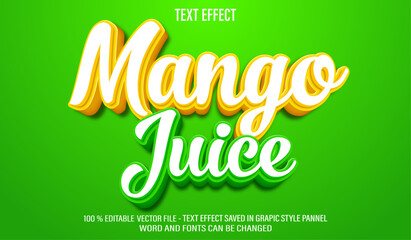 Mango Juice 3d editable text effect style