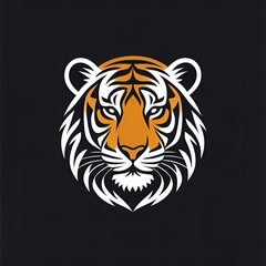 tiger head vector illustration. logo. icon. stikers. animal. black background