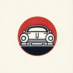 car icon illustration. logo. symbol. art. drawing. mascot. old school. vintage. mobile. otomotive. design. apps. circle. service. oto. drive.