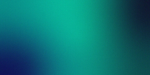 Grainy vintage Teal to Blue gradient background with glowing light , rough, grain, noise, and bright spots. Glowing noise texture cover header poster design. 