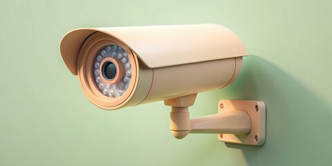 render clay style CCTV camera in pastel colors , surveillance, security, technology, render, clay, CCTV, camera, pastel, colors