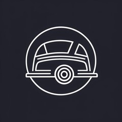 Obraz premium car icon illustration. logo. symbol. art. drawing. mascot. old school. vintage. mobile. otomotive. design. apps. circle. service. oto. drive.