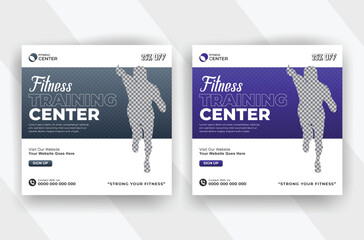 Professional sports fitness agency social media post banner template