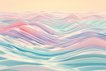 Obraz premium Gentle wave patterns in pastel colors, creating a sense of calm and wellness