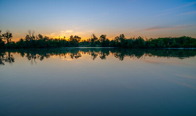sunrise over the river
