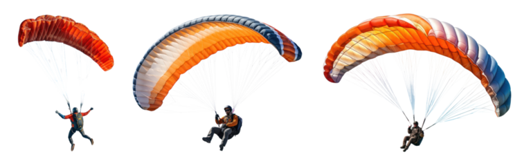 PNG paragliding activity extreme sport  cut out element set