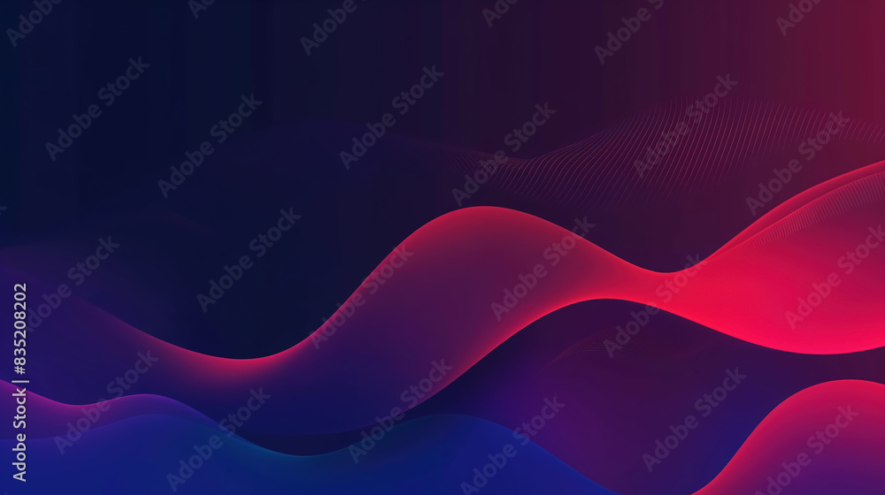 Poster a gradient background with dark blue, purple and red colors, minimalistic design with simple shapes 