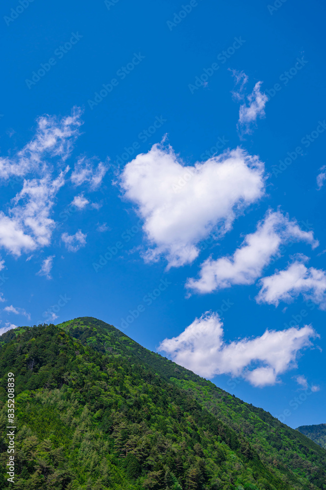 Canvas Prints 山とハート形の雲