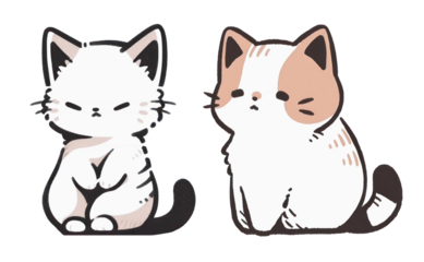 PNG Illustration cat character  cut out element set