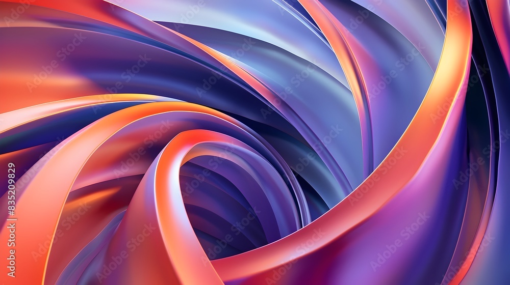 Poster mesmerizing swirling shapes and vivid colors in dynamic motion
