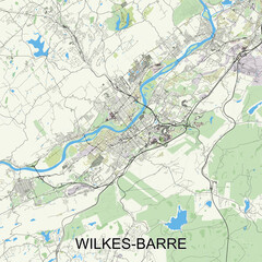Wilkes-Barre, Pennsylvania, United States map poster art