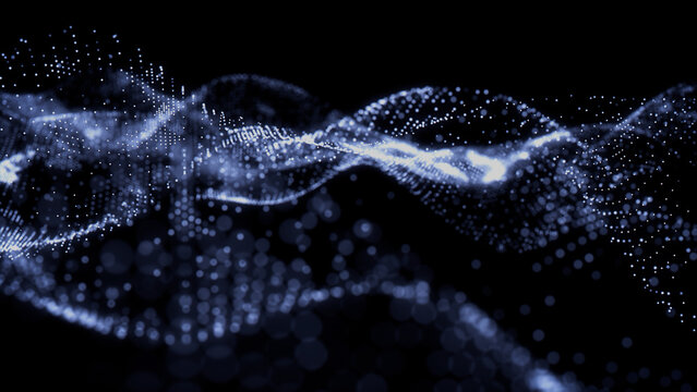 Network Cyber Security Concept. Blue, Futuristic Digital Style. 3D Render.
