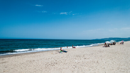 Obraz premium Sardinia May 2024: Platamona beach, Sassari, Sardinia, Italy