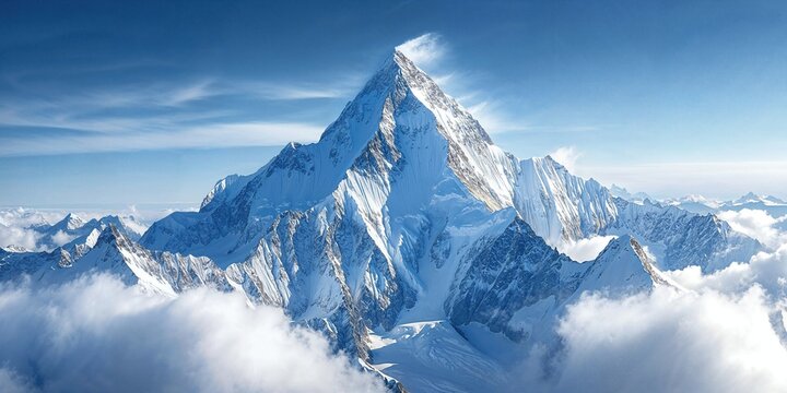Inspirational Photograph of a Mountain Rising Above the Clouds. Dramatic Shot of the Natural World.