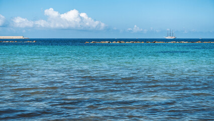 Obraz premium Sardinia May 2024: Platamona beach, Sassari, Sardinia, Italy