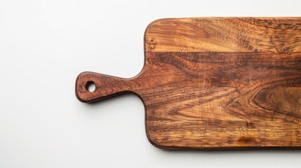 Wooden cutting board on a white background